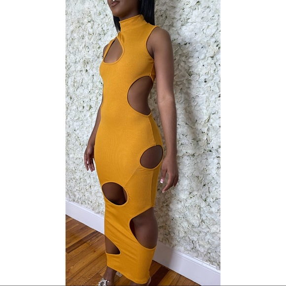 🌹NEW - VINI Dress in Honey Mustard & Red - Picture 7 of 13